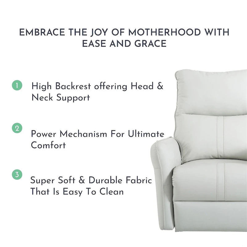 Fauteuil inclinable et pivotant électrique à 270° en similicuir marron/gris clair avec port USB - 1 place