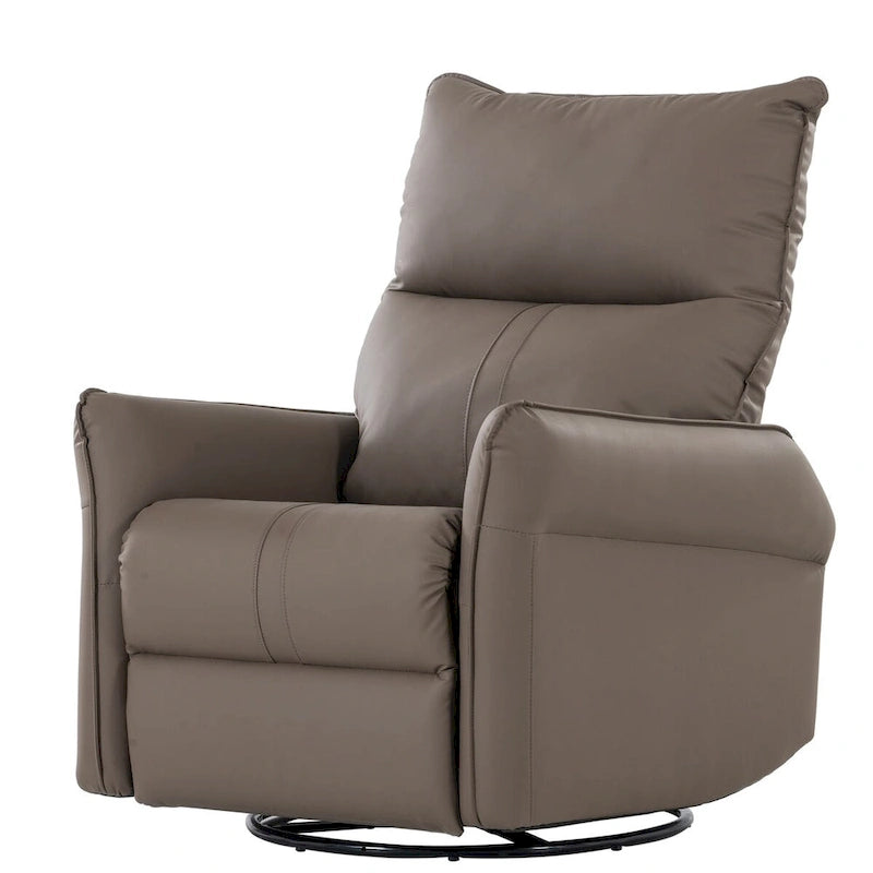 Fauteuil inclinable et pivotant électrique à 270° en similicuir marron/gris clair avec port USB - 1 place