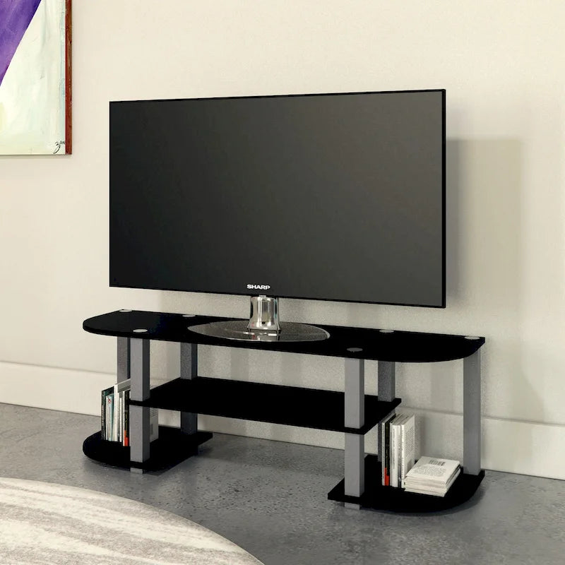 Meuble TV multimédia multicolore de 119 cm avec étagères de présentation – Convient aux téléviseurs de 32 à 42 po