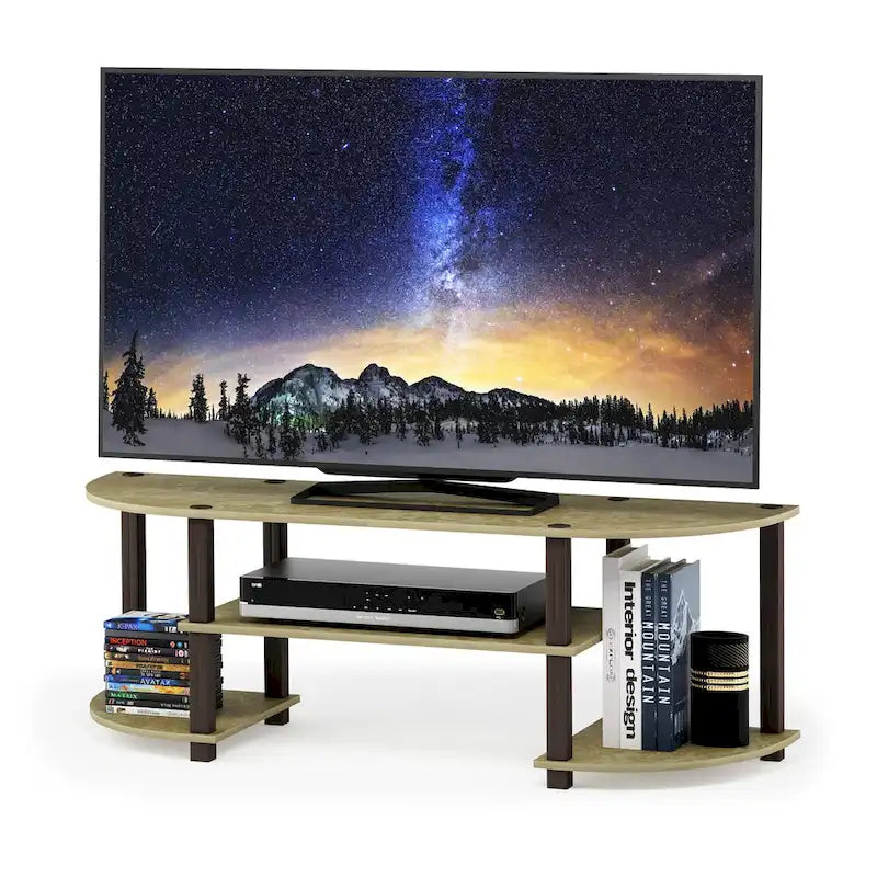 Meuble TV multimédia multicolore de 119 cm avec étagères de présentation – Convient aux téléviseurs de 32 à 42 po