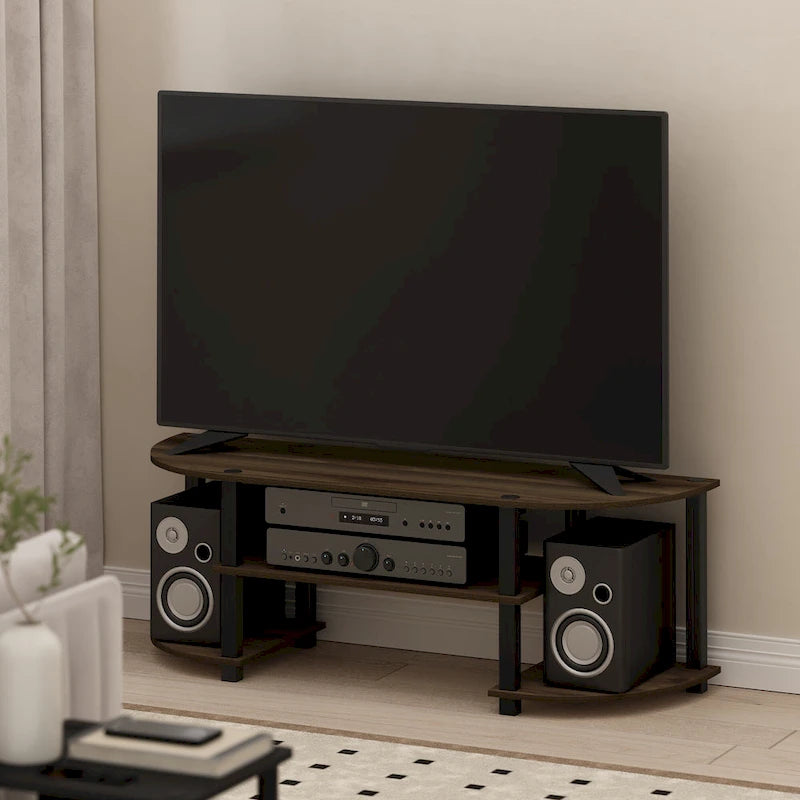 Meuble TV multimédia multicolore de 119 cm avec étagères de présentation – Convient aux téléviseurs de 32 à 42 po