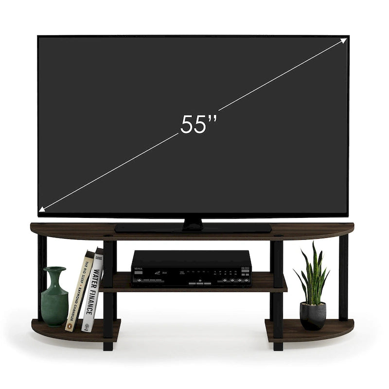 Meuble TV multimédia multicolore de 119 cm avec étagères de présentation – Convient aux téléviseurs de 32 à 42 po