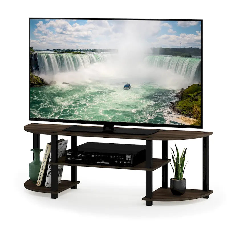 Meuble TV multimédia multicolore de 119 cm avec étagères de présentation – Convient aux téléviseurs de 32 à 42 po