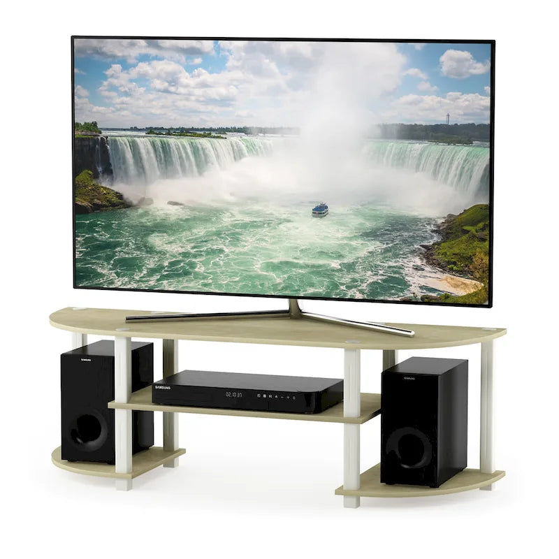 Meuble TV multimédia multicolore de 119 cm avec étagères de présentation – Convient aux téléviseurs de 32 à 42 po