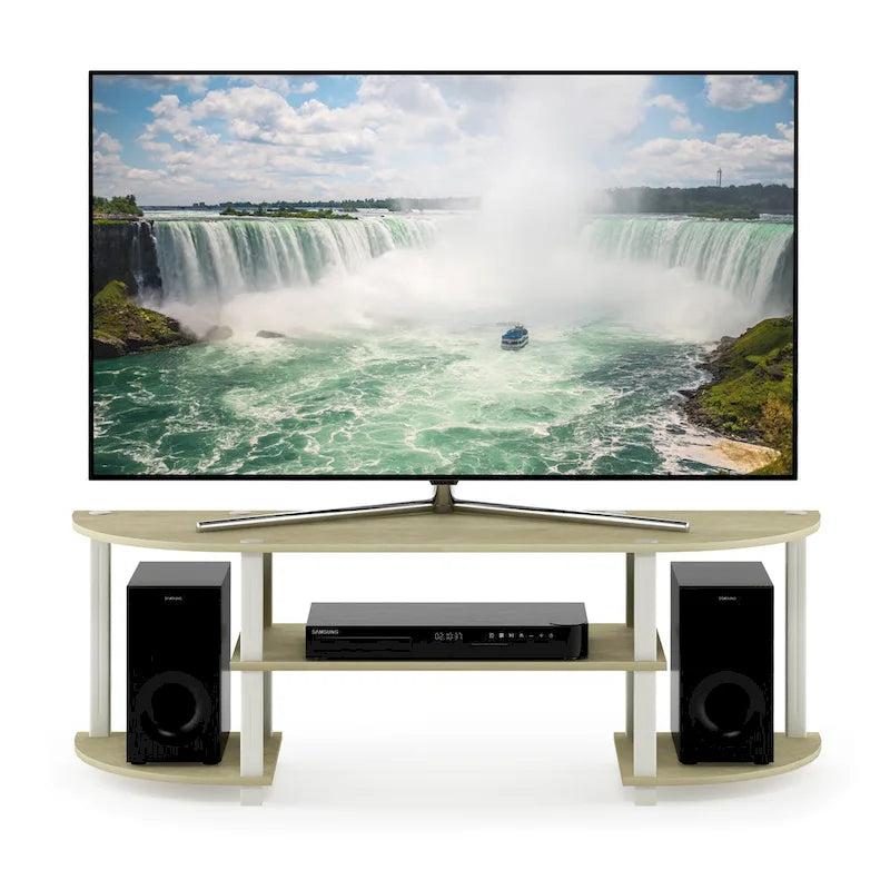 Meuble TV multimédia multicolore de 119 cm avec étagères de présentation – Convient aux téléviseurs de 32 à 42 po