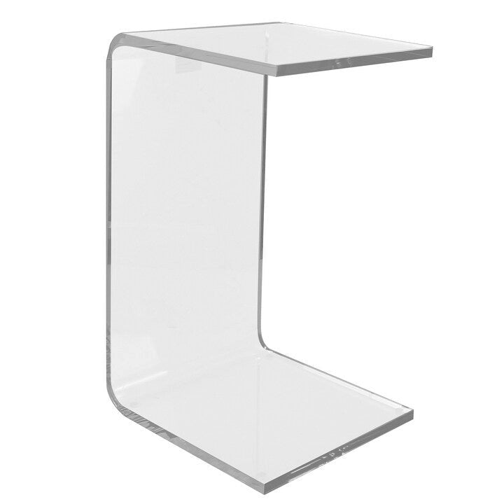 Table d'appoint/Support pour ordinateur portable en acrylique transparent en forme de C - Style minimaliste
