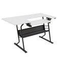 Cadre de lit double avec tête de lit de rangement et station de recharge, Noir, Style moderne, 1 personne
