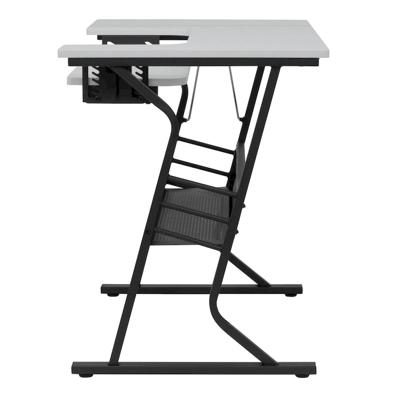 Cadre de lit double avec tête de lit de rangement et station de recharge, Noir, Style moderne, 1 personne