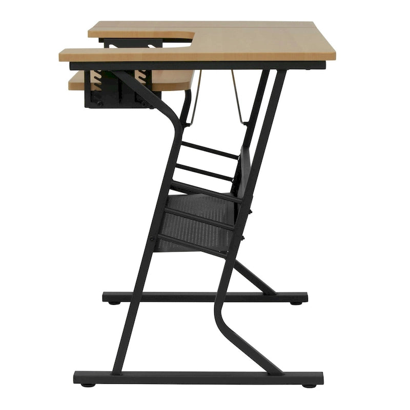 Cadre de lit double avec tête de lit de rangement et station de recharge, Noir, Style moderne, 1 personne
