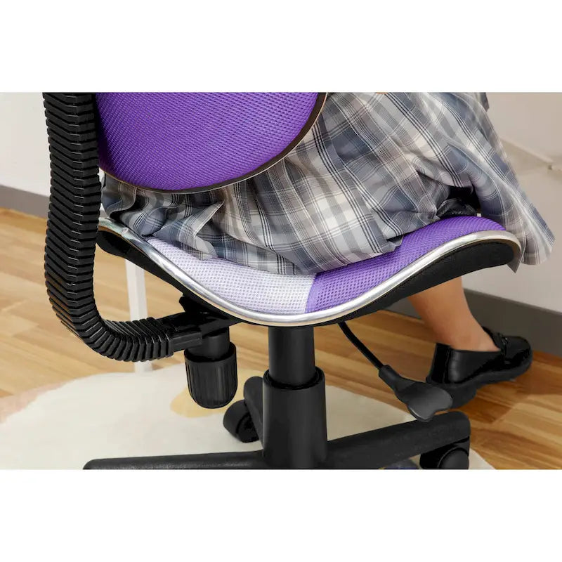 Chaise de bureau en maille à dossier bas avec soutien lombaire et pivotant à 360°, Rouge / Noir Bleu, Style ergonomique, 1 personne