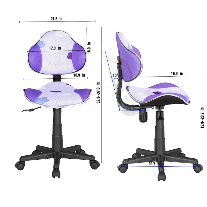 Chaise de bureau en maille à dossier bas avec soutien lombaire et pivotant à 360°, Rouge / Noir Bleu, Style ergonomique, 1 personne