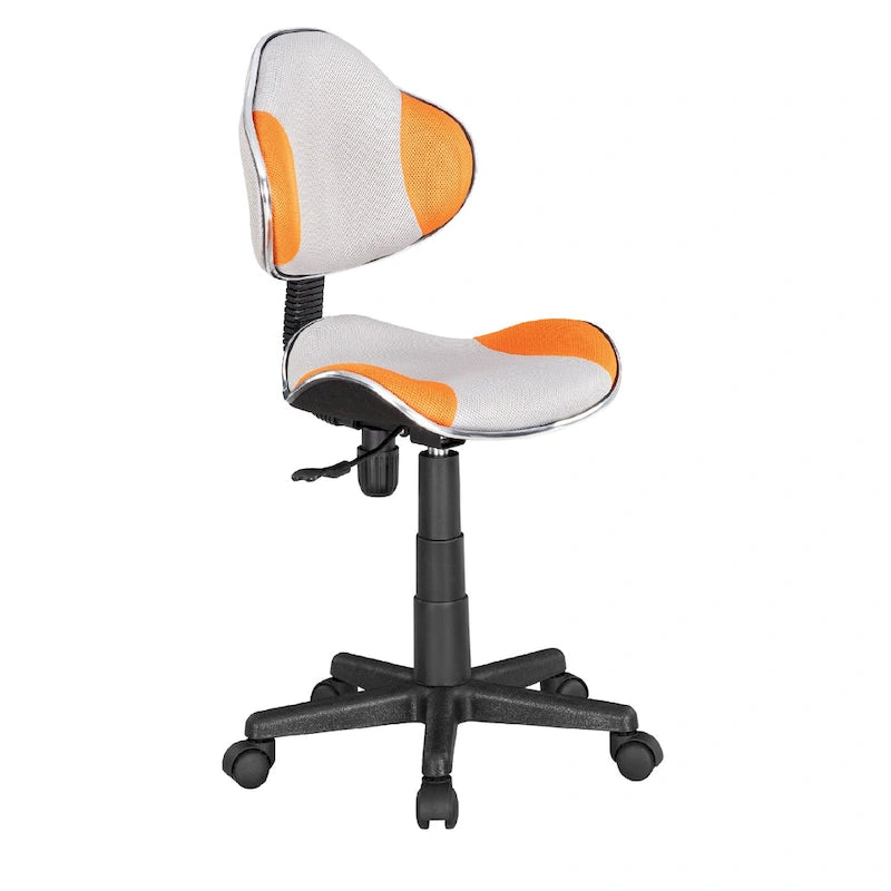 Chaise de bureau en maille à dossier bas avec soutien lombaire et pivotant à 360°, Rouge / Noir Bleu, Style ergonomique, 1 personne