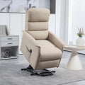 Fauteuil inclinable releveur beige/bleu avec télécommande – 1 place