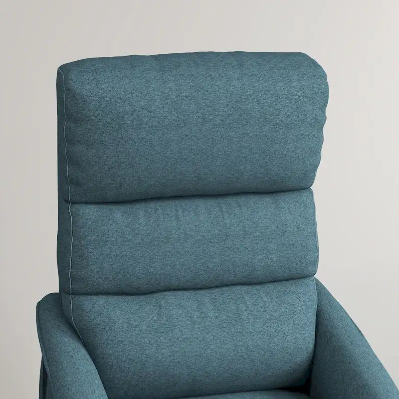 Fauteuil inclinable releveur beige/bleu avec télécommande – 1 place