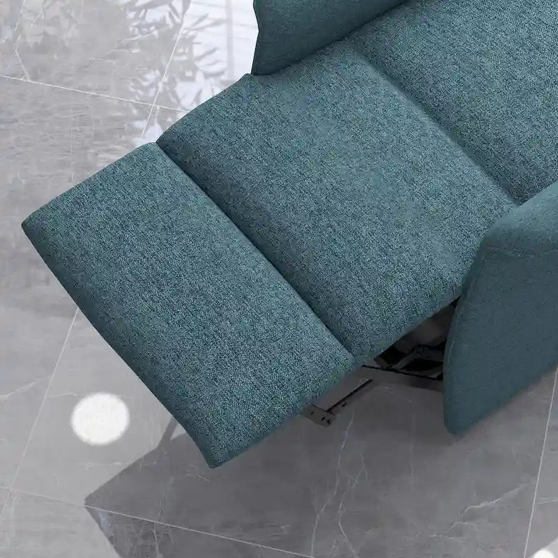 Fauteuil inclinable releveur beige/bleu avec télécommande – 1 place