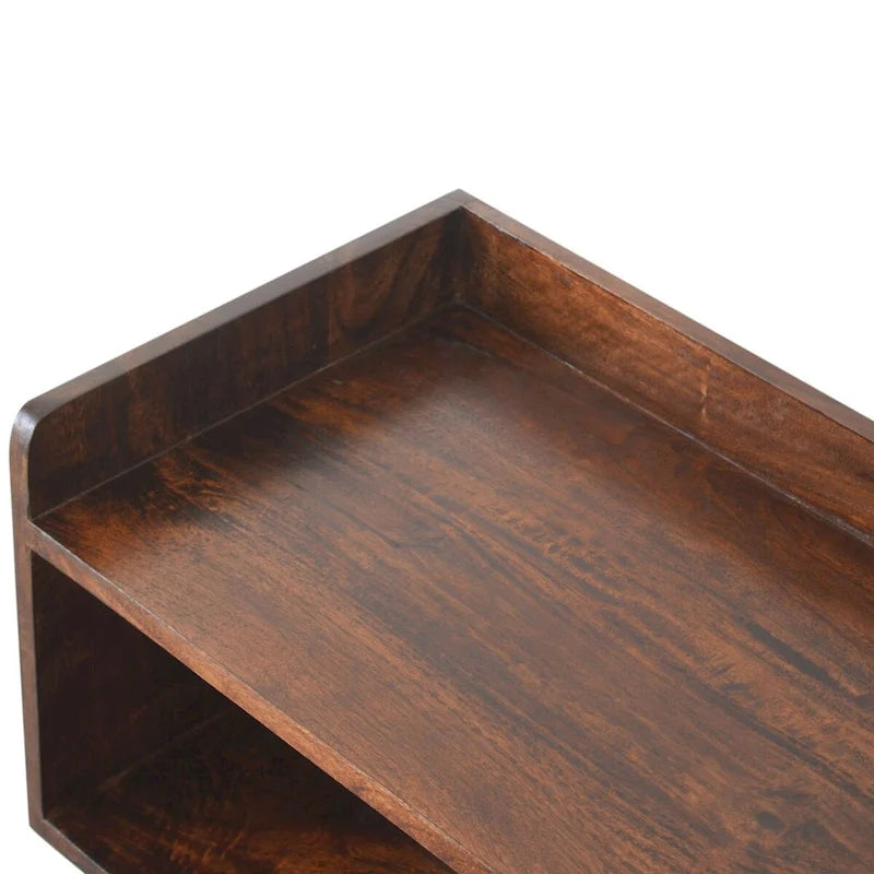 Banc à chaussures en manguier massif style nordique noyer – 1-2 places