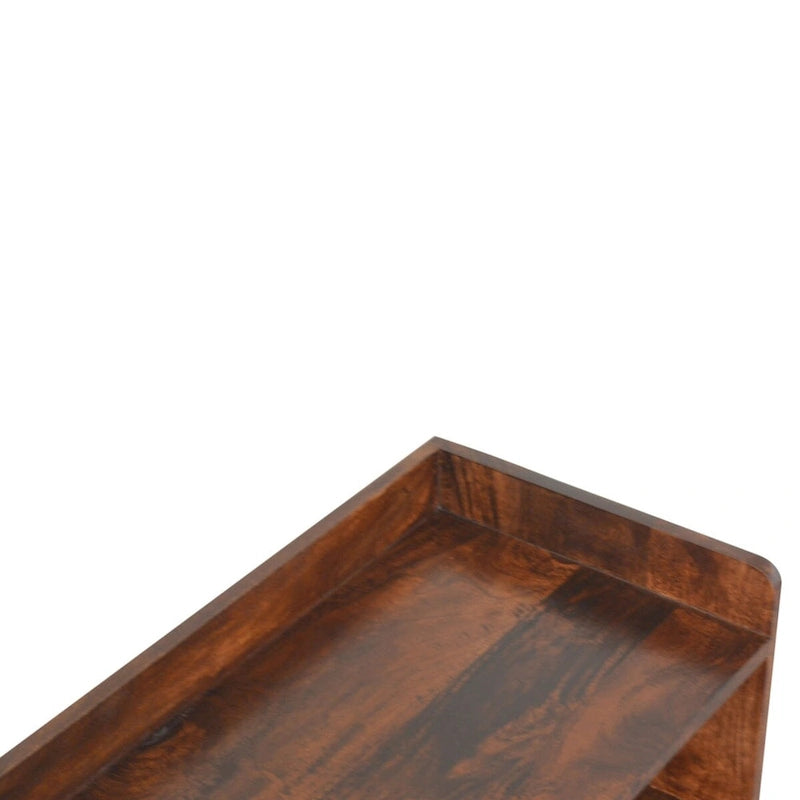 Banc à chaussures en manguier massif style nordique noyer – 1-2 places