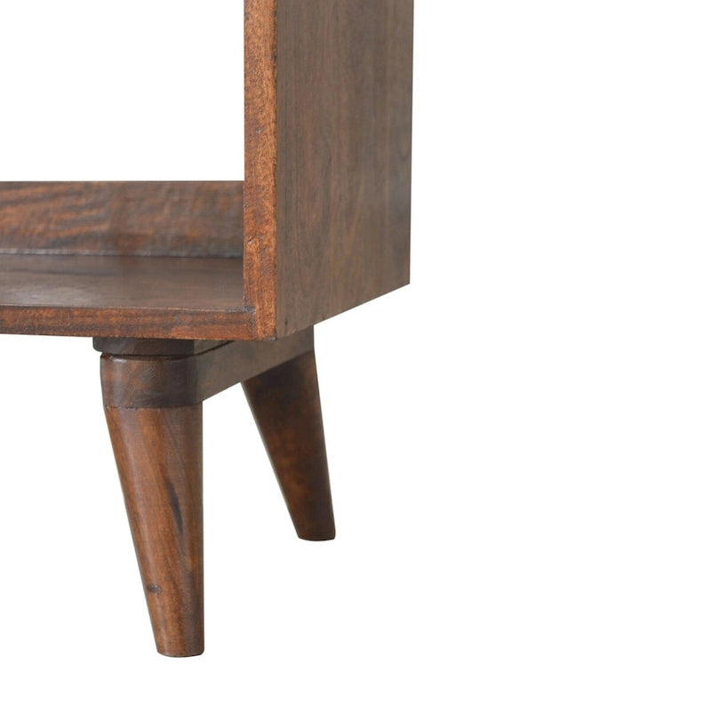 Banc à chaussures en manguier massif style nordique noyer – 1-2 places