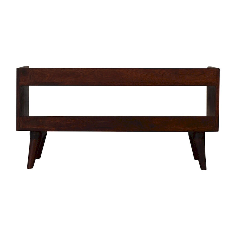 Banc à chaussures en manguier massif style nordique noyer – 1-2 places