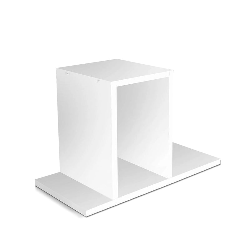 Organisateur de bureau en bois beige/blanc/marron/noir avec étagères réglables