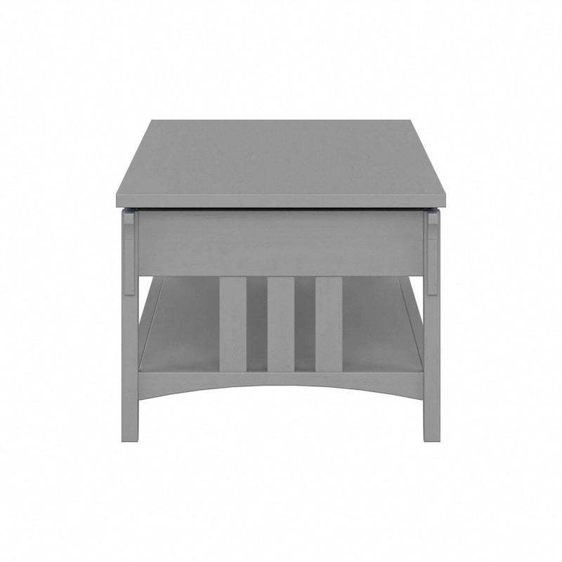 Table basse à plateau relevable avec rangement, blanc antique/gris cap Cod