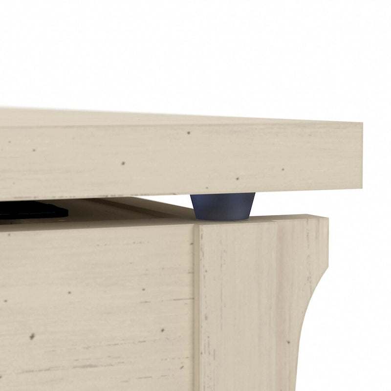 Table basse à plateau relevable avec rangement, blanc antique/gris cap Cod
